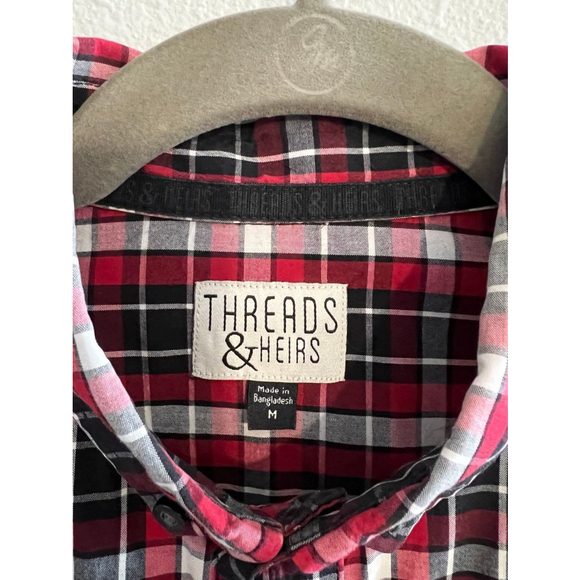 "Threads and Hairs Men's Size M Long Sleeve Plaid Shirt". - Picture 3 of 7